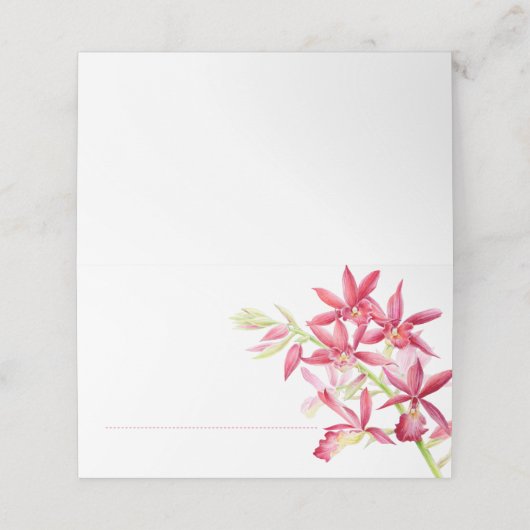 Waterverf rode orchidebloem (Buitenkant ongevouwen)