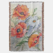 Waterverf rode papaver deken (Voorkant Verticaal)