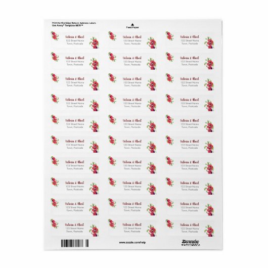 Waterverf Rode papaver Etiket (Full Sheet)