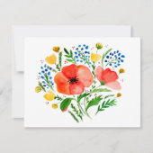 Waterverf rode papaver Kaart (Voorkant)