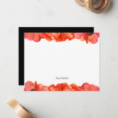 Waterverf rode papaver notitiekaartje (Voorkant / Achterkant in situ)