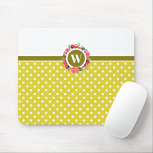 Waterverf Rode papaver Roses Floral Monogram Muismat