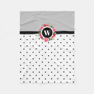 Waterverf Rode papaver roze rozen cirkelspier Warm Fleece Deken