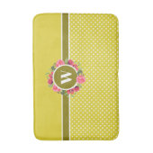 Waterverf Rode papaver roze rozen met baard monogr Badmat (Voorkant Verticaal)