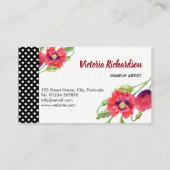 Waterverf Rode papaver Visitekaartje (Achterkant)