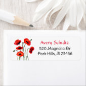  Waterverf rode papavers Etiket (Insitu)