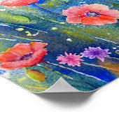 Waterverf rode papavers poster (Hoek)