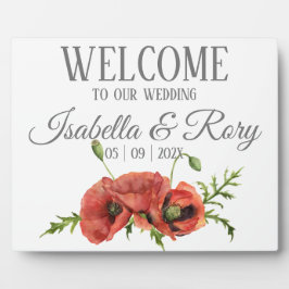  Waterverf Rode papavers Weddenschap Welkom Fotoplaat