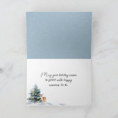 Waterverf rode retro kerstwagen feestdagen kaart (Binnen)