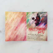 Waterverf Rode rode gekleurde halloween kunst Kaart (Binnen)