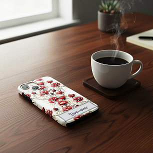 Waterverf Rode Roos Vintage I Hoesje voor Telefoon
