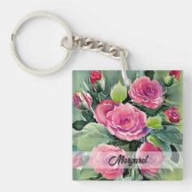 Waterverf Rode Rozen Gepersonaliseerd
