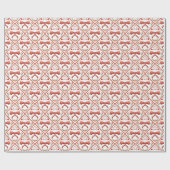 Waterverf Rode Strik Coquette Kerstpatroon Cadeaupapier (Vlak)