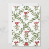 Waterverf Rode strik Mistletoe Garland Kerst Kaart (Achterkant)