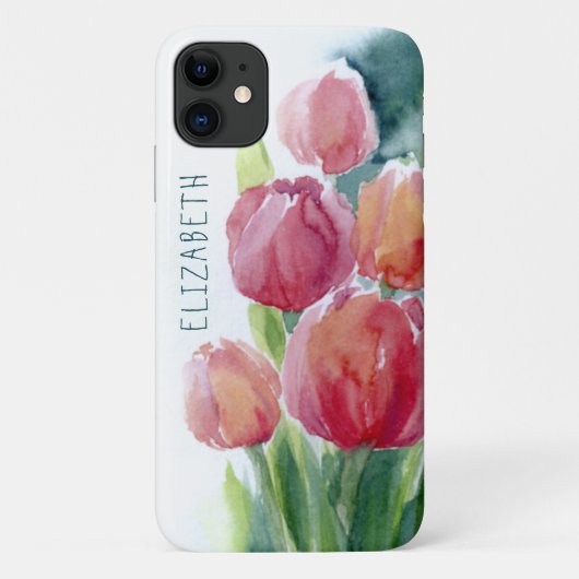 Waterverf rode tulpen  Case-Mate iPhone case (Achterkant)