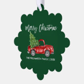 Waterverf rode vrachtwagen voor penseel Script Ornament Kaart (Links)