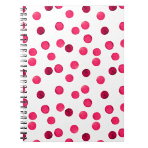 Waterverf rode waterverf polka dot patroon notitieboek