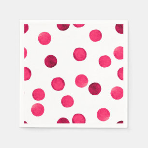 Waterverf rode waterverf polka dot patroon servet