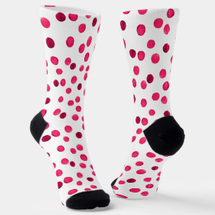 Waterverf rode waterverf polka dot patroon sokken
