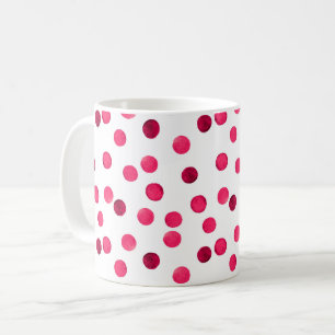 Waterverf rode waterverf polkadotpatroon koffiemok