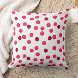 Waterverf rode waterverf polkadotpatroon kussen