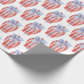 Waterverf rode witte en blauwe patriottische gembe cadeaupapier (Hoek)