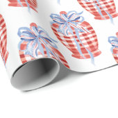 Waterverf rode witte en blauwe patriottische gembe cadeaupapier (Rol Hoek)