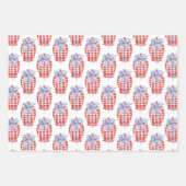 Waterverf rode witte en blauwe patriottische gembe inpakpapier vel (Voorkant 3)