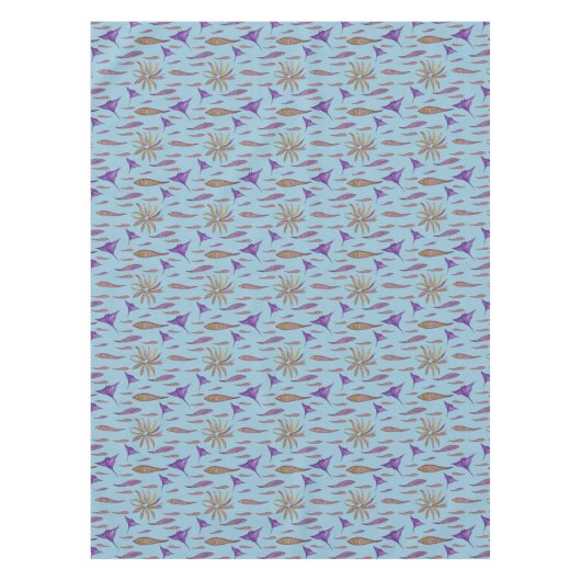 Waterverf roggen & vis tafelkleed (Voorkant)