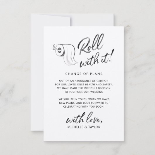 Waterverf Rol met het Uitgesteld Wijzig de Datum Notitiekaartje (Voorkant)