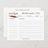 Waterverf  Rolling Pin Recipe Kaart (Voorkant / Achterkant)