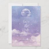 Waterverf Roman Moonlight bruiloft Bewaar de datum Kaart (Voorkant)