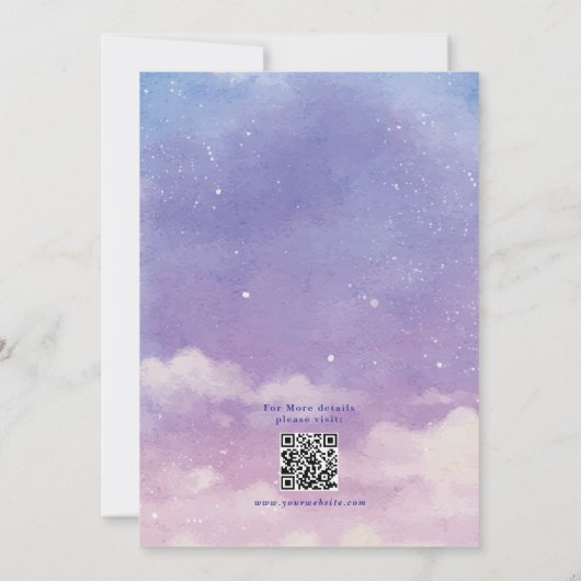 Waterverf Roman Moonlight bruiloft Bewaar de datum Kaart (Achterkant)