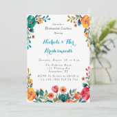 Waterverf Romance Bruidsmeisjes Luncheon Kaart (Staand voorkant)