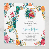 Waterverf Romance Engagement Party Kaart (Voorkant / Achterkant)