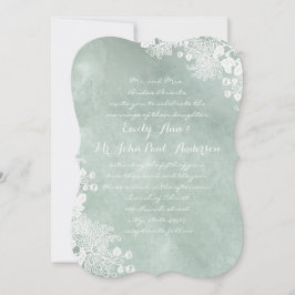 Waterverf Romantic Floral Sage Green Wedding Kaart