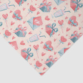 Waterverf Romantic Love Pattern Valentijnsdag Tissuepapier (Detail)