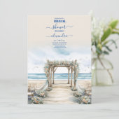 Waterverf Romantic Summer Bridal Kaart (Staand voorkant)