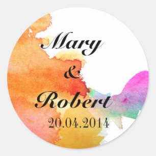 Waterverf Ronde Sticker