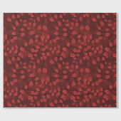 Waterverf rood blad patroon cadeaupapier (Vlak)