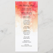 Waterverf rood bruiloft programma. Koraal ceremoni Programma (Achterkant)