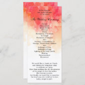 Waterverf rood bruiloft programma. Koraal ceremoni Programma (Voorkant / Achterkant)