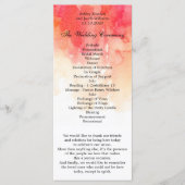 Waterverf rood bruiloft programma. Koraal ceremoni Programma (Voorkant)