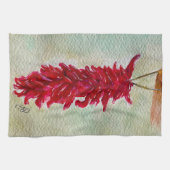 Waterverf Rood Chili Ristra New Mexico Theedoek (Horizontaal)