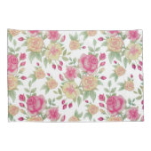 Waterverf  rood en geel rozen | kussensloop (Achterkant-Rechts)