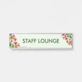 Waterverf Rood en Roze Bloemen Licht Groen Deurbordje (Voorkant)