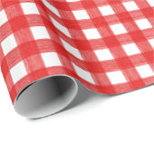 Waterverf Rood en wit speldenstang Cadeaupapier (Rol Hoek)