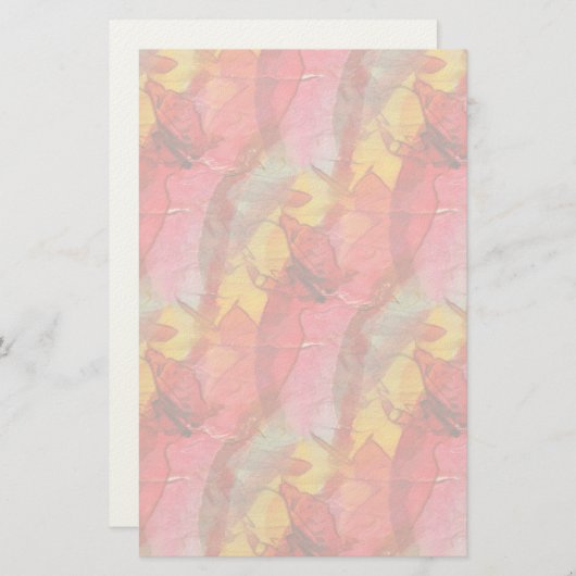 Waterverf rood geel briefpapier (Voorkant / Achterkant)