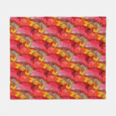 Waterverf rood geel fleece deken (Voorkant (Horizontaal))