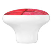 Waterverf rood geel keramische knop (Zijkant)